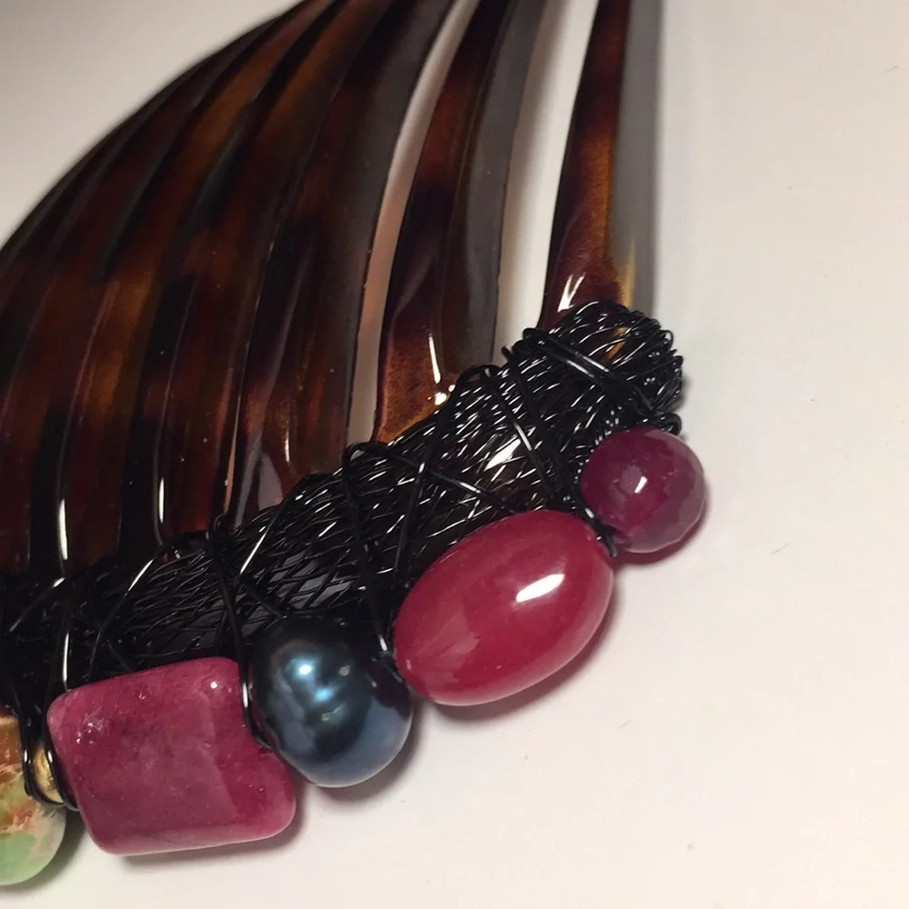 Colette Malouf semi precious‎ stone hair accessory
